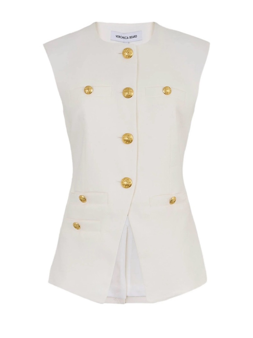 $548 NWT Veronica Beard Women's White Tamara Linen Vest Jacket Size: 2